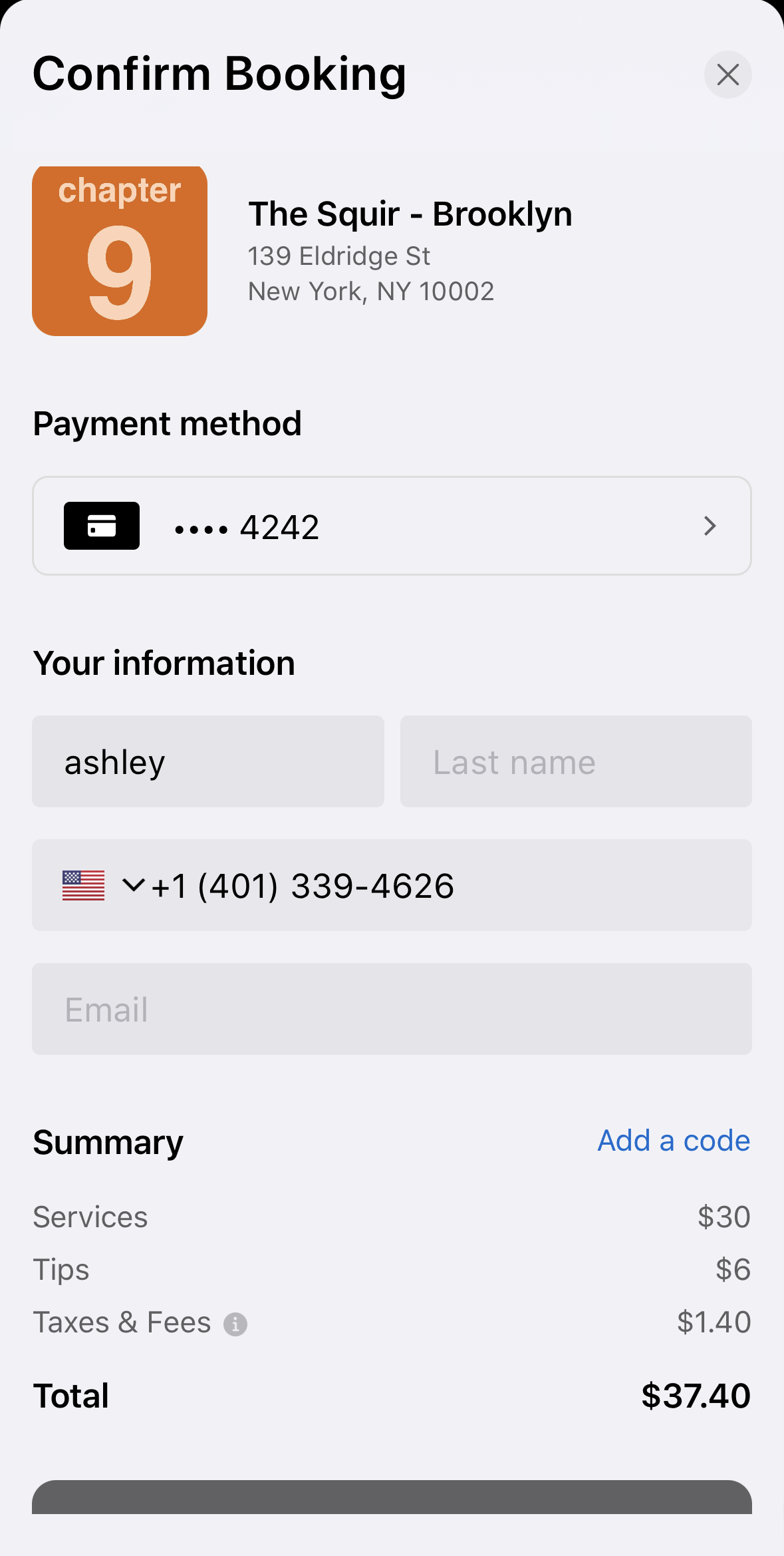 How to apply a Promo Code or Gift Card balance to your appointment (Client)